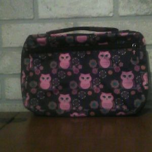 New owl print large cosmetic bag